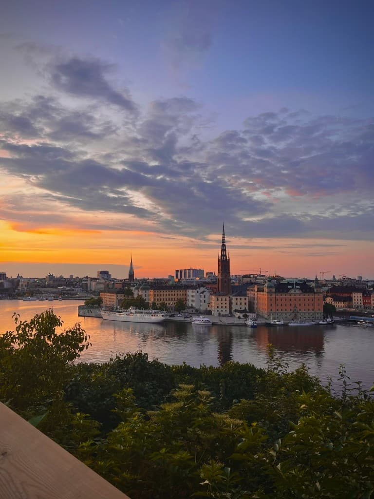 Stockholm view from Skinnarviksberget at sunset